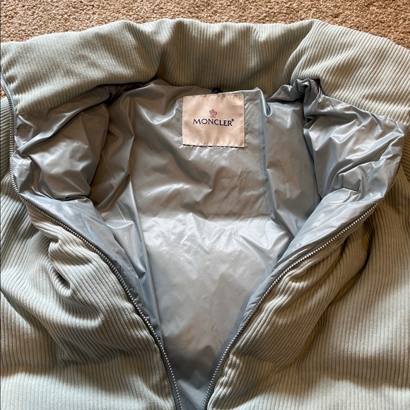 KNOCKOFF Moncler Light Aqua Ribbed Jacket - Picture 2 of 9